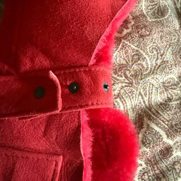 Burberry Red Genuine Lambskin Coat